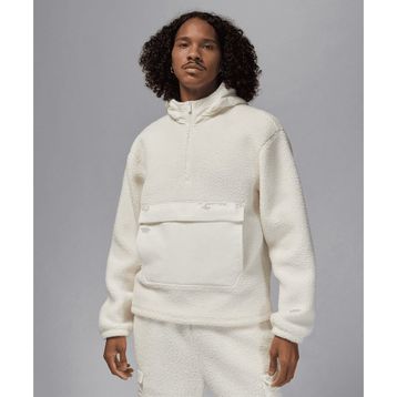Jordan FV7452-133 Beyaz Flight High-Pile Fleece Pullover Hoodie Erkek Polar