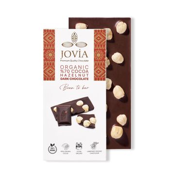 Jovia Çikolata %70 Bitter 85 gr Fındıklı Organik Çikolata