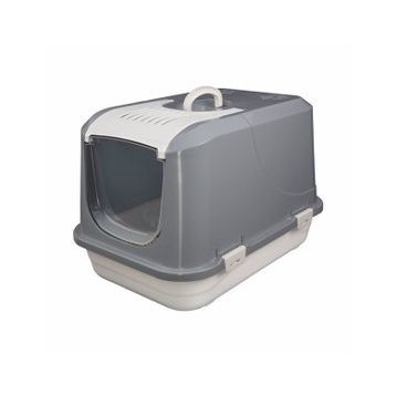 Joypet 50x45x65 cm Gri Large Üstü Açılabilir Kapalı Kedi Tuvaleti