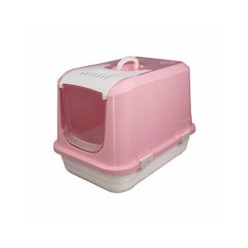 Joypet 50x45x65 cm Pembe Large Üstü Açılabilir Kapalı Kedi Tuvaleti