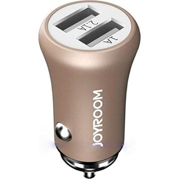 Joyroom JR-F635 5V 3.1A Hızlı Şarj Koruma Altın Sarısı Akıllı Araç Şarj Çift USB Portu