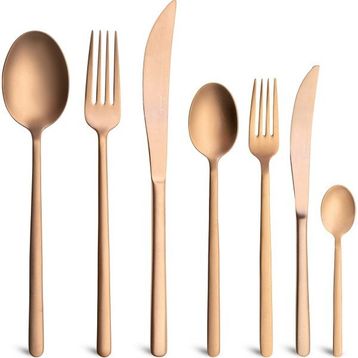 Jumbo 2900 Vannes Mocha Mousse 42 Parça 6 Kişilik Yemek Çatal Kaşık Bıçak Takımı