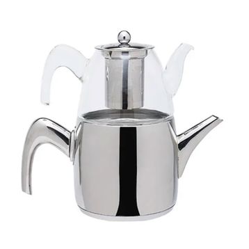 Jumbo 6500 Cam Full Metal Sap Demlikli Çaydanlik