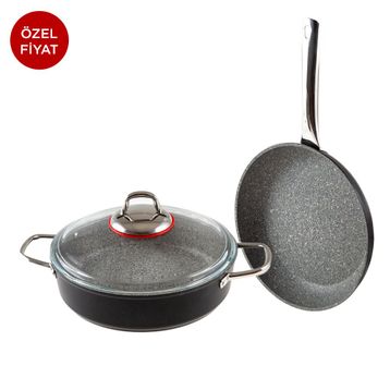 Jumbo Darci Black 2li Karnıyarık Tava Set