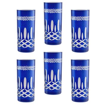 Jumbo Double Face 6'lı Meşrubat Bardağı Mavi