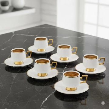 Jumbo Ellmore Gold 6'Lı Kahve Fincan Takımı