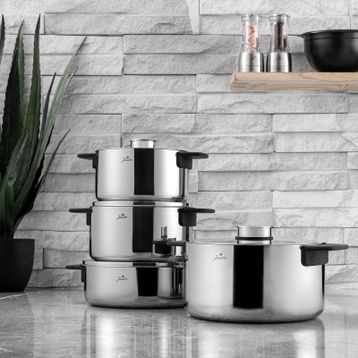 Jumbo Infinity 8 Parça 3 Ply Çelik Tencere Seti