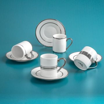 Jumbo Luces Platin 90 ml 4 Kişilik Kahve Fincan Takımı