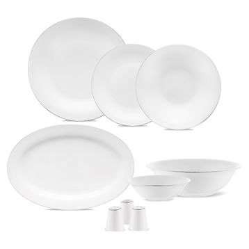Jumbo Merlem 55 Parça Platin 12 Kişilik Yemek Takımı