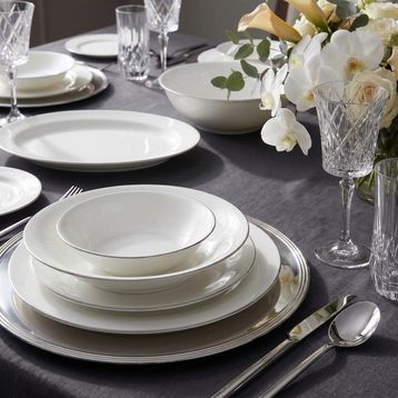 Jumbo Merlem 55 Parça Platin 12 Kişilik Yemek Takımı