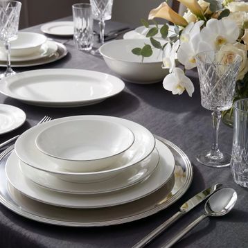 Jumbo Merlem 55 Parça Platin 12 Kişilik Yemek Takımı