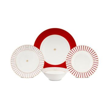 Jumbo Navy Kırmızı 24 Parça 6 Kişilik Yemek Takımı