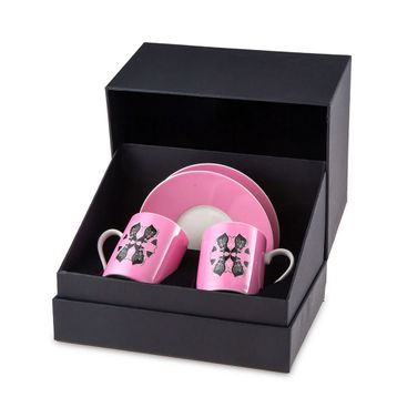 Jumbo X İstanbul Modern Horasan İsimsiz Pembe 2 Kişilik Kahve Fincan Takımı