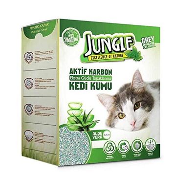 Jungle 6 Lt Karbonlu Grey Aloe Vera Kedi Kumu