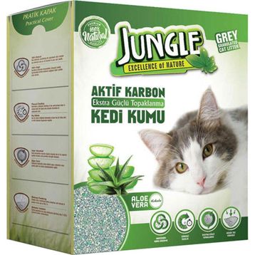 Jungle Aloevera 6 lt Aktif Karbonlu Topaklaşan Kedi Kumu