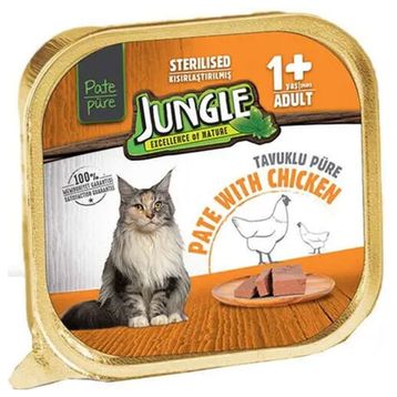 Jungle Sterilised Tavuk Etli Ezme Pate Kısırlaştırılmış 100 gr Kedi Yaş Maması