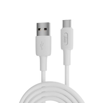 Juo 1 mt 12W Beyaz USB-A to Type-C Silikon Hızlı Şarj ve Data Kablosu