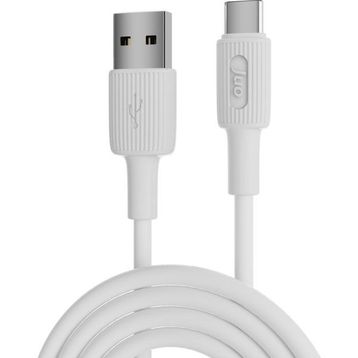 Juo 1 mt 12W Beyaz USB-A to Type-C Silikon Hızlı Şarj ve Data Kablosu