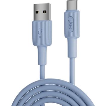 Juo 1 mt 12W Mavi USB-A to Type-C Silikon Hızlı Şarj ve Data Kablosu