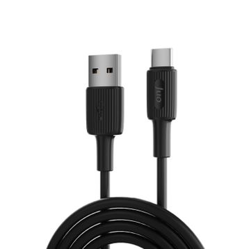 Juo 1 mt 12W Siyah USB-A to Type-C Silikon Hızlı Şarj ve Data Kablosu