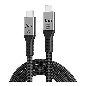 Juo 1 mt USB 4.0 240W 40 GBPS Thunderbolt 4 8K 60 Hz USB-C Görüntü Aktarım ve Type-C Hızlı Şarj ve Data Kablosu