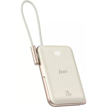 Juo 10.000 mAh 20W Beyaz Dahili Type-C Kablolu Taşınabilir Standlı Hızlı Şarj Cihazı Magsafe Powerbank