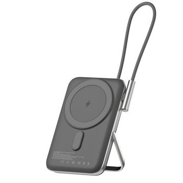 Juo 10.000 mAh 20W Siyah Dahili Type-C Kablolu Taşınabilir Standlı Hızlı Şarj Cihazı Magsafe Powerbank