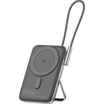 Juo 10.000 mAh 20W Siyah Dahili Type-C Kablolu Taşınabilir Standlı Hızlı Şarj Cihazı Magsafe Powerbank