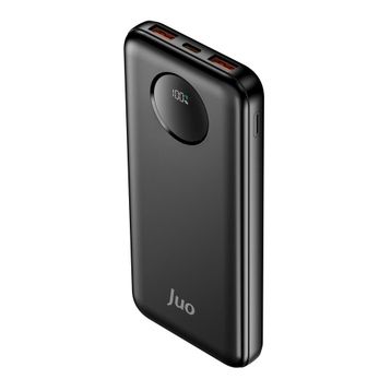 Juo 10000 mAh 22.5W Dijital Led Ekranlı Siyah Taşınabilir Hızlı Şarj Cihazı Powerbank