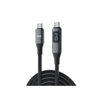 Juo 2 mt 240W USB 3.1 GeN2 10 GBPS E-Mark Çipli Led Display 4K 60 Hz Görüntü ve Type-C Hızlı Şarj Kablosu