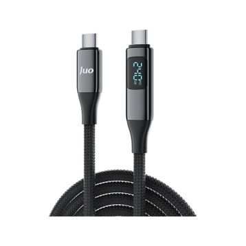 Juo 2 mt 240W USB 3.1 GeN2 10 GBPS E-Mark Çipli Led Display 4K 60 Hz Görüntü ve Type-C Hızlı Şarj Kablosu