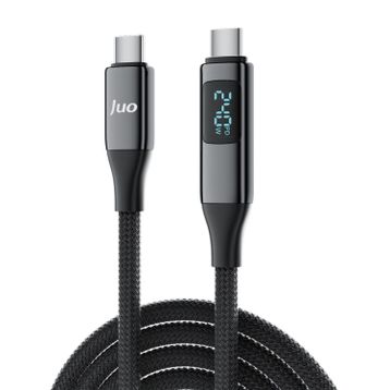 Juo 2 mt 240W USB 3.1 GeN2 10 GBPS E-Mark Çipli Led Display 4K 60 Hz Görüntü ve Type-C Hızlı Şarj Kablosu