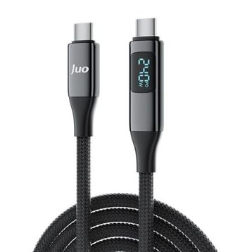 Juo 2 mt 240W USB 3.1 GeN2 10 GBPS E-Mark Çipli Led Display 4K 60 Hz Görüntü ve Type-C Hızlı Şarj Kablosu