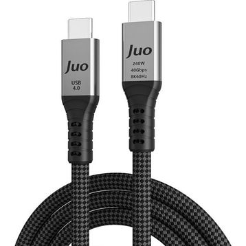 Juo 2 mt USB 4.0 240W 40 GBPS Thunderbolt 4 8K 60 Hz USB-C Görüntü Aktarım ve Type-C Hızlı Şarj ve Data Kablosu