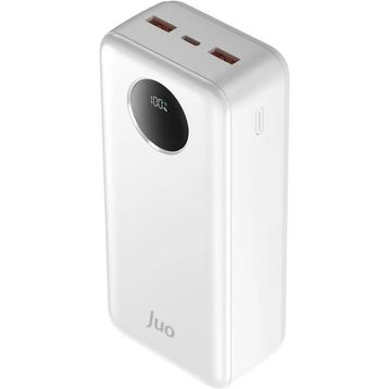 Juo 30.000 mAh 22.5W Beyaz Dijital Led Ekranlı Taşınabilir Hızlı Şarj Cihazı Powerbank