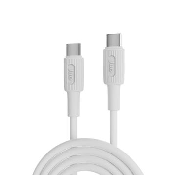 Juo 60W 2 mt Beyaz USB Type-C To Type-C Silikon Hızlı Şarj ve Data Kablosu