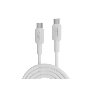 Juo 60W 2 mt Beyaz USB Type-C To Type-C Silikon Hızlı Şarj ve Data Kablosu