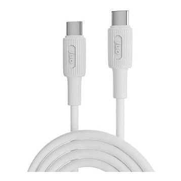 Juo 60W 2 mt Beyaz USB Type-C To Type-C Silikon Hızlı Şarj ve Data Kablosu