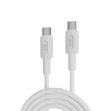 Juo 60W 2 mt Beyaz USB Type-C To Type-C Silikon Hızlı Şarj ve Data Kablosu