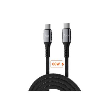 Juo 60W 2 mt USB Type-C to Type-C Örgülü PD Hızlı Şarj ve Data Kablosu