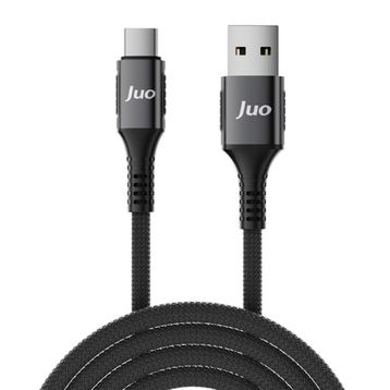Juo 66W USB-A to Type-C Örgülü 1 mt Hızlı Şarj ve Data Kablosu