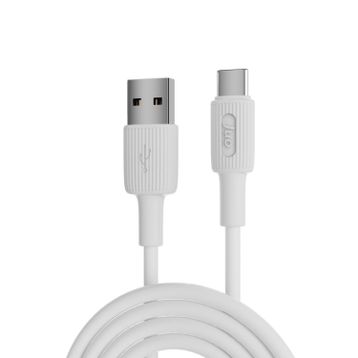 Juo 66W USB-A to USB Type-C Silikon Beyaz 1 mt Hızlı Şarj ve Data Kablosu