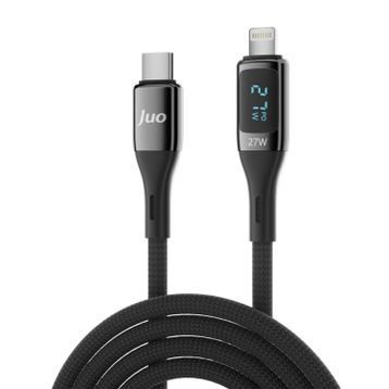 Juo iPhone iPad 27W Dijital Led Ekranlı USB Type-C to Lightning 1 mt Hızlı Şarj ve Data Kablosu