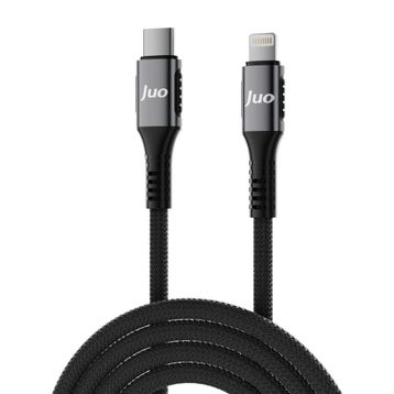 Juo iPhone iPad 27W USB Type-C to Lightning 2 mt Örgülü Hızlı Şarj ve Data Kablosu