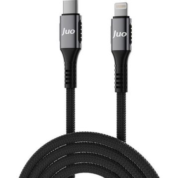 Juo iPhone iPad 27W USB Type-C to Lightning 2 mt Örgülü Hızlı Şarj ve Data Kablosu