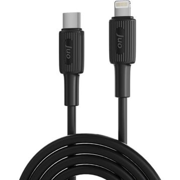 Juo iPhone iPad 27W USB Type-C to Lightning Siyah 1 mt Silikon Hızlı Şarj ve Data Kablosu