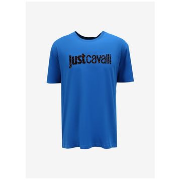 Just Cavalli 75OAHG01 Açık Mavi Bisiklet Yaka Erkek T-Shirt