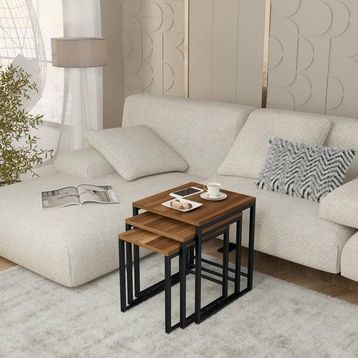 Just Home Arda 50 cm Ceviz Zigon Sehpa