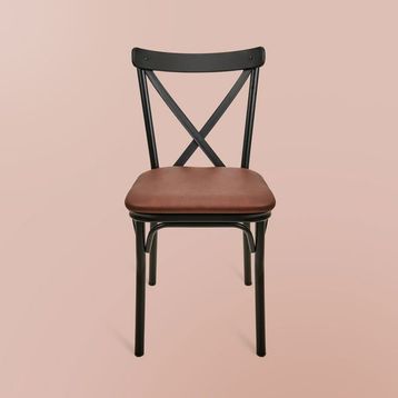 Just Home Luna Kahverengi Siyah 85x39x39 cm Metal Tonet Sandalye
