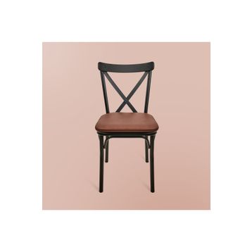 Just Home Luna Kahverengi Siyah 85x39x39 cm Metal Tonet Sandalye